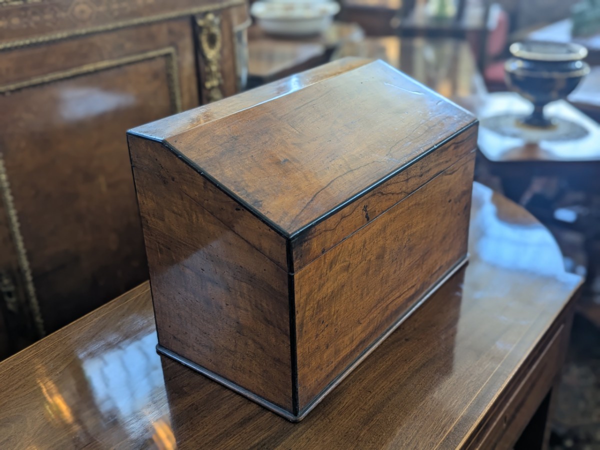 Large Victorian Walnut Stationary Box