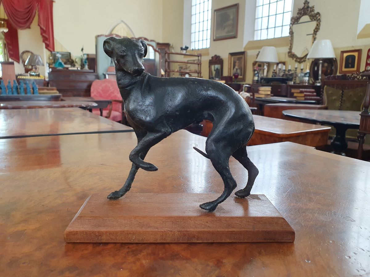 19th Century Bronze Greyhound