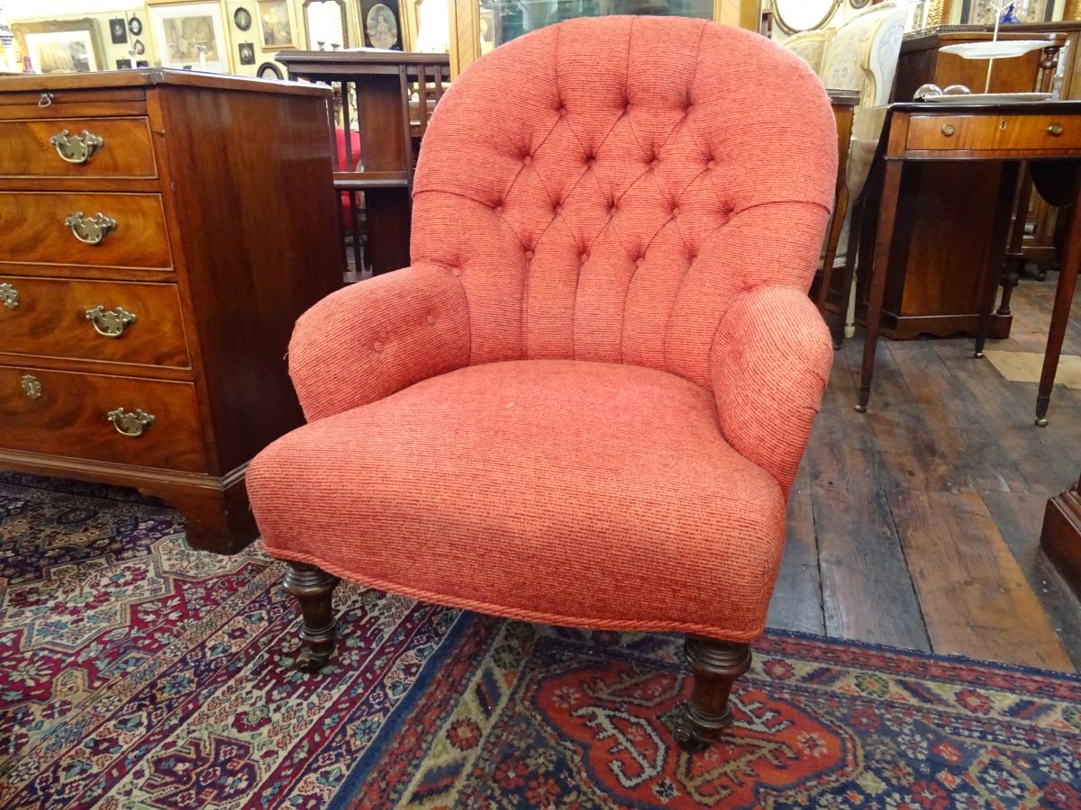 Victorian Upholstered Fireside Chair